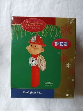 Carlton Cards Firefighter PEZ Christmas Ornament 2004